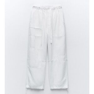 Zara Linen Blend Cargo Pants